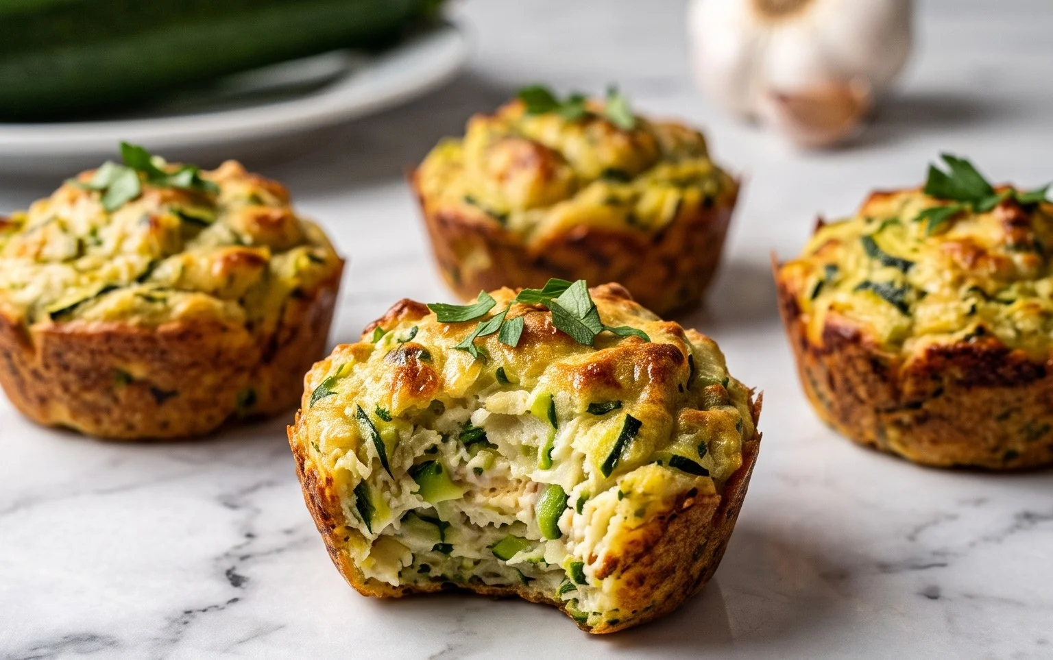 Knusprige Zucchini Garlic Bites: Gesunder Snack